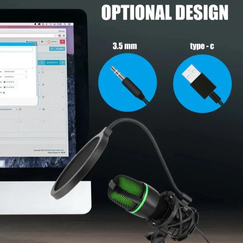 Professional RGB Condenser Microphone For Desktop