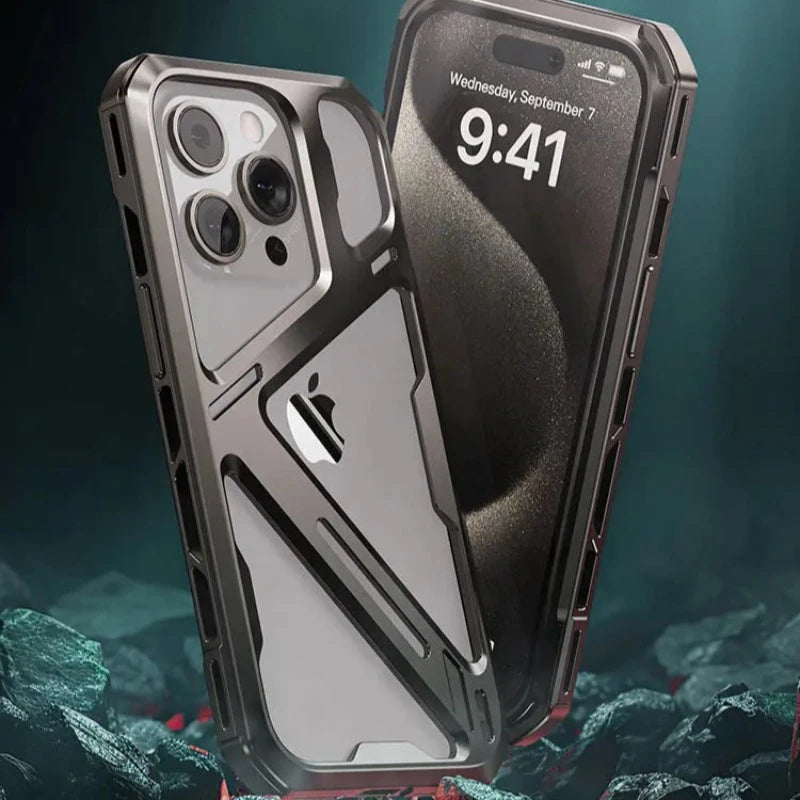 Patented Titanium Alloy Mechanical Phone Case For iPhone