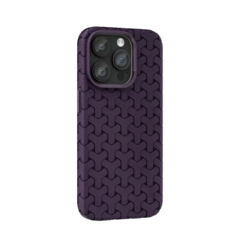 Interlocking Chevron Leather Woven Pattern Case for iPhone