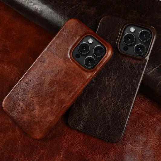 Genuine Leather Patina Cases For iPhone