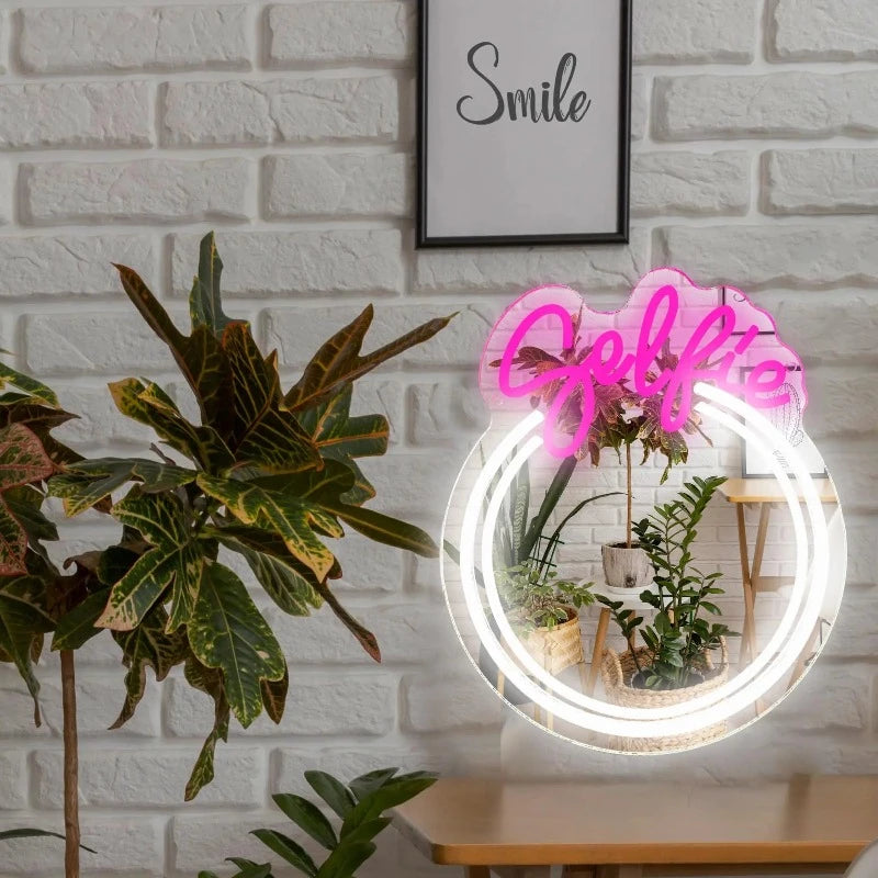 Selfie Circle LED Neon Mirror Light