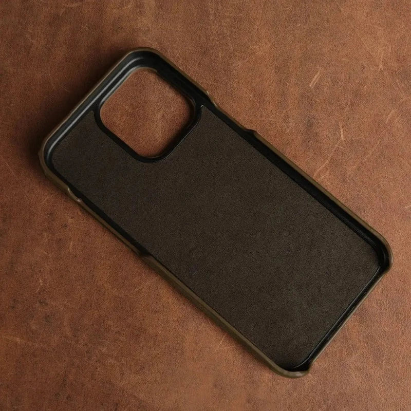 Genuine Leather Cover for iPhone with Magnetic Charging Option