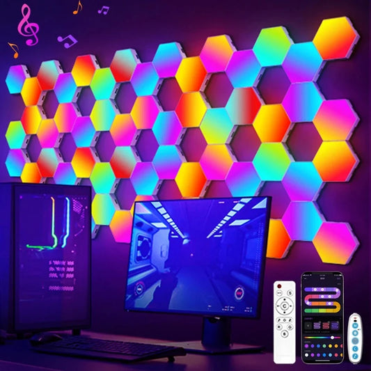 Modular RGB Honeycomb Hexagonal Wall Panel Smart Lights