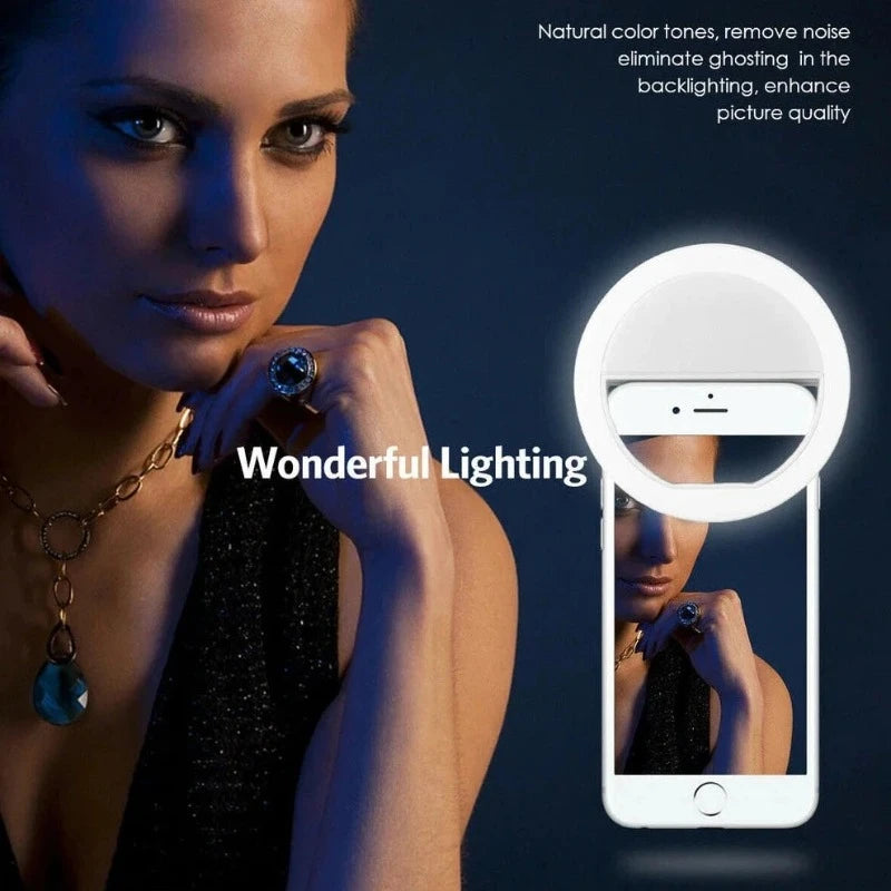 LED Selfie Ring Universal USB Chargeable Mobile Phone Light