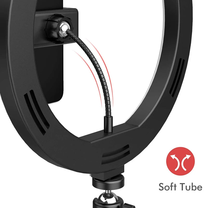 LED Dimmable Selfie Ring Light with 50cm Tripod & Remote Control